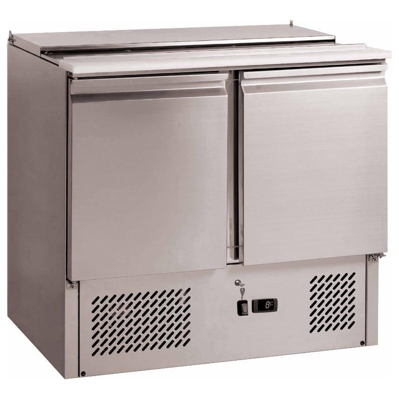 Saladette à poser avec couvercle télescopique - 2 portes - Réfrigération +2°C/+8°C - Construction inox_0