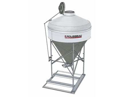Silo d'aliment d'élevage déplaçable à vide avec cône axial translucide - Ø2325 - Capacité entre 6 et 9m3_0
