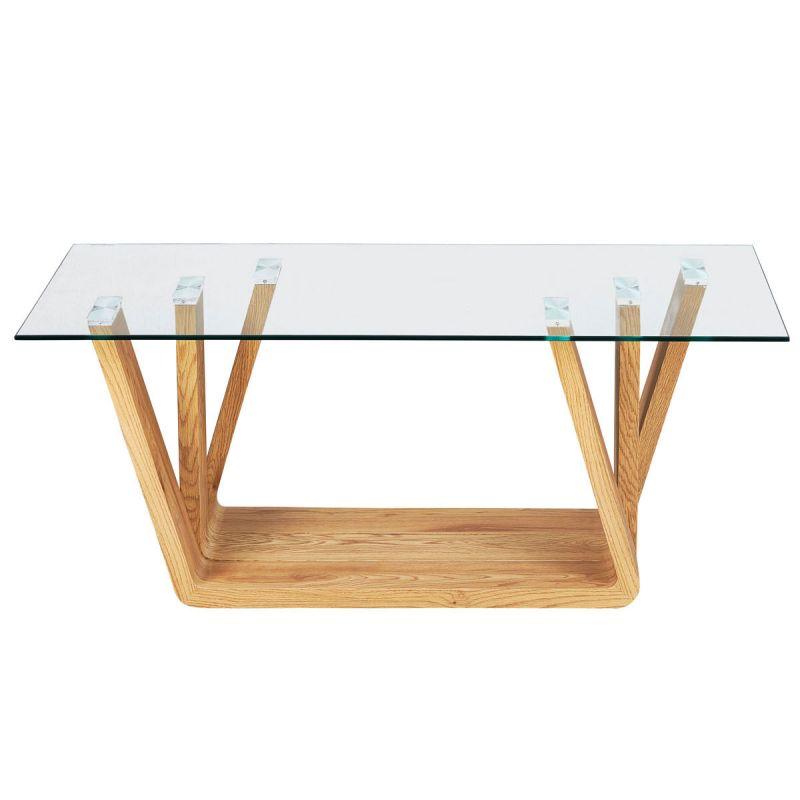 Table basse Luisa 110cm - Transparent & Naturel - Design & Tendance - Paris Prix_0
