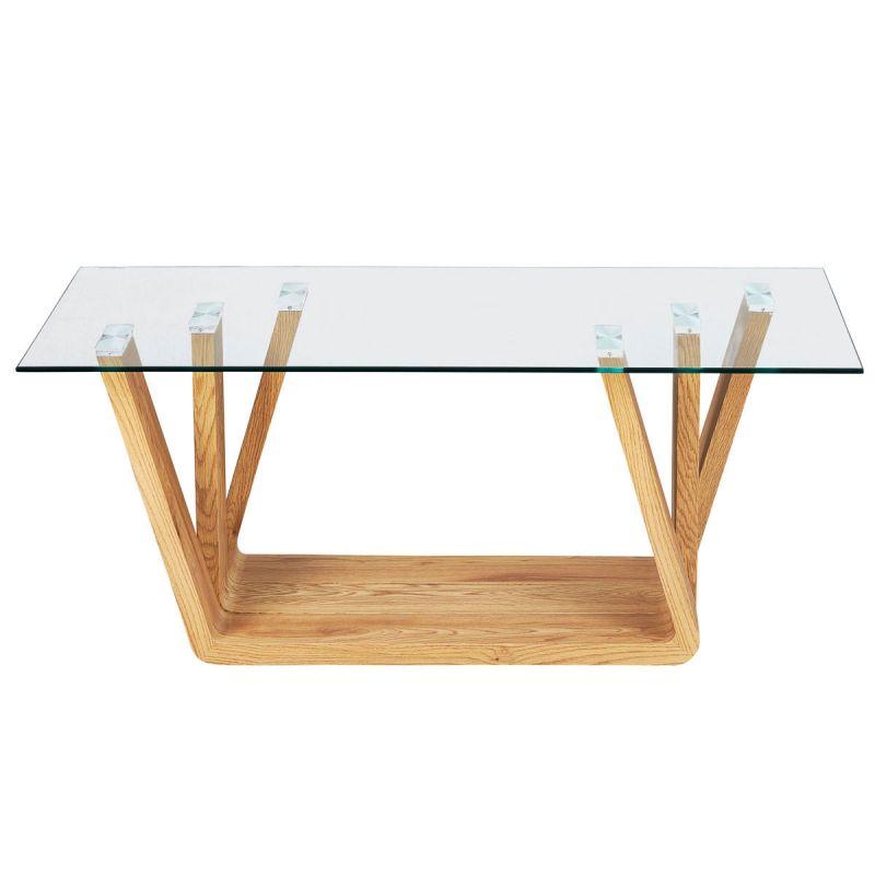 TABLE BASSE LUISA 110CM TRANSPARENT & NATUREL - PARIS PRIX_0