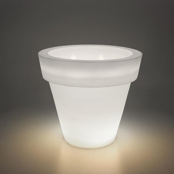 VAS-THREE LIGHT-POT LUMINEUX D'EXTÉRIEUR H55CM BLANC SERRALUNGA - DESIGNÉ PAR LUISA BOCCHIETTO