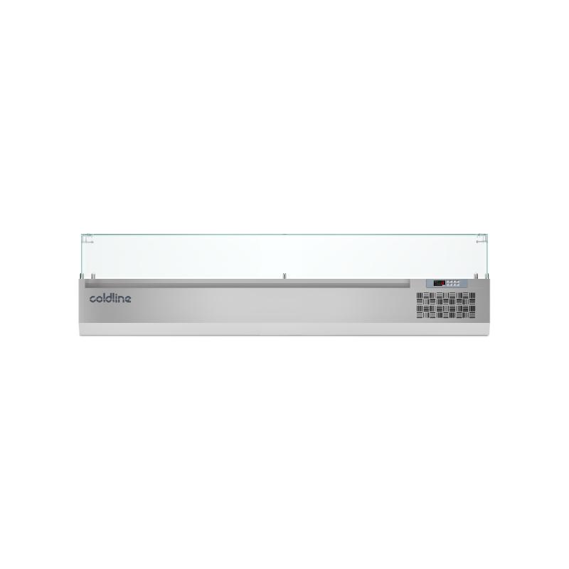 Vitrine à poser réfrigérée positive - vitrage pour bacs GN 1/4 profondeur 320 - modèle VP209N-2_0
