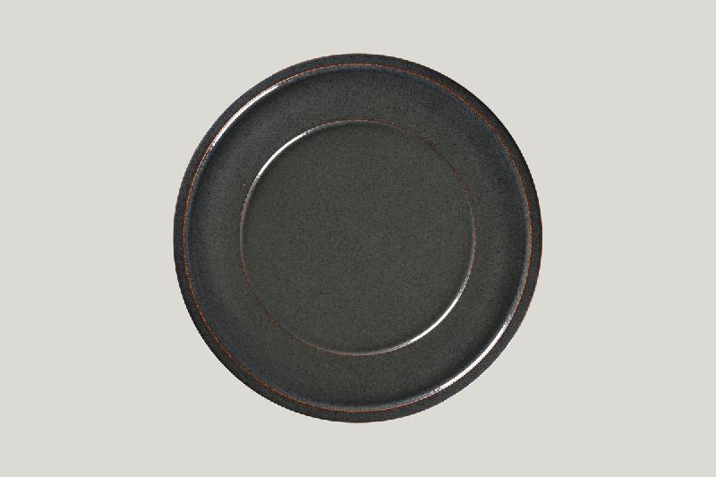 ASSIETTE PLATE ROND NOIR PORCELAINE Ø 24 CM RAKSTONE EASE