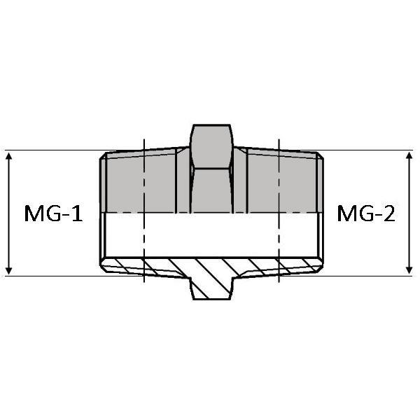 Adaptateur droit mâle gaz conique x mâle gaz conique - WUMCO00202 - UMGCO 1/8 / 1/8 - Ø 9.72 mm_0