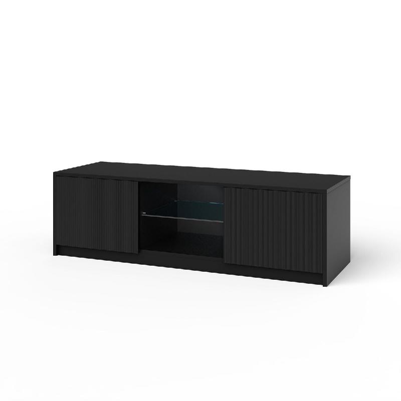 AQA Design Meuble TV BUDAPEST en mélamine noire L.150 P.50 H.45 MP03158 - noir Bois manufacturé MP03158_0