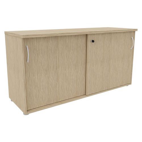 ARMOIRE 2 PORTES COULISSANTES 143X72 CM CHÊNE FIL - BURONOMIC