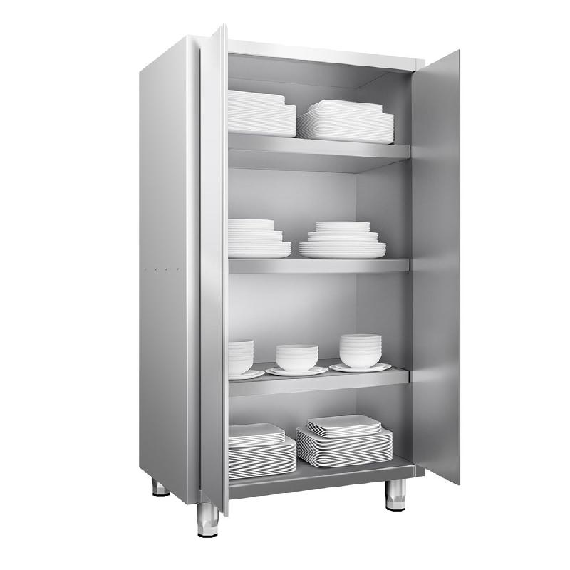 Armoire haute inox P 700 x 1800- 2 portes battantes -_0