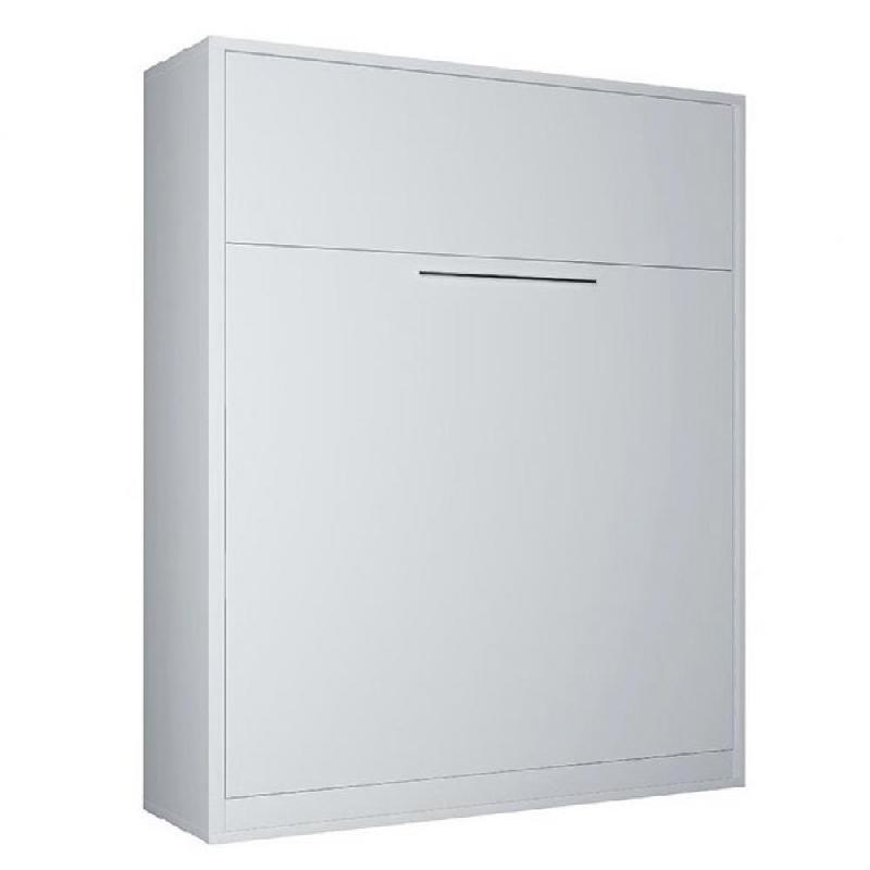 Armoire lit Fidji - couchage 160 x 200 cm - profondeur 50 cm - mélaminé blanc mat - ouverture assistée_0