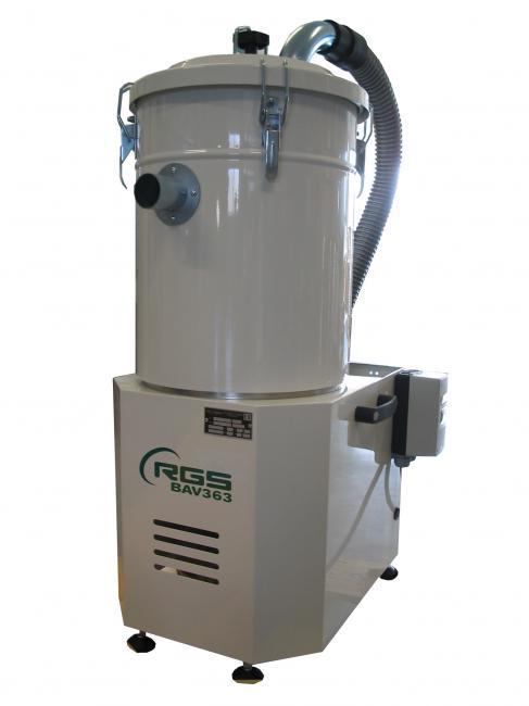 Aspirateur industriel RGS BAV 363 - triphasé, inox AISI 304, pour poudres en continu_0
