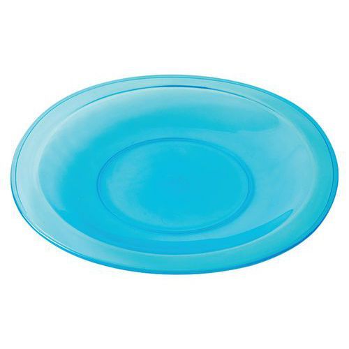 ASSIETTES PLATES COPOLYESTER Ø 26 CM - TRANSPARENT BLEU