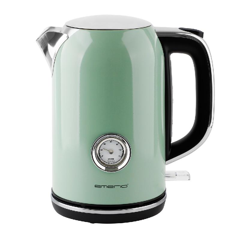 Bouilloire rétro Emerio – 1,7 L – Base pivotante à 360° – Technologie Strix Control – Résistance cachée – 2200 W – WK-133282 – Vert_0