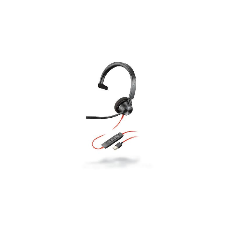 CASQUE FILAIRE STEREO POLY BLACKWIRE 3325 - JACK ET USB-C -  NOIR