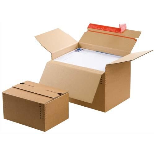 Colompac carton à monter brun - dimensions : l30,4 x h de 13 à 22 x p21,6 cm_0