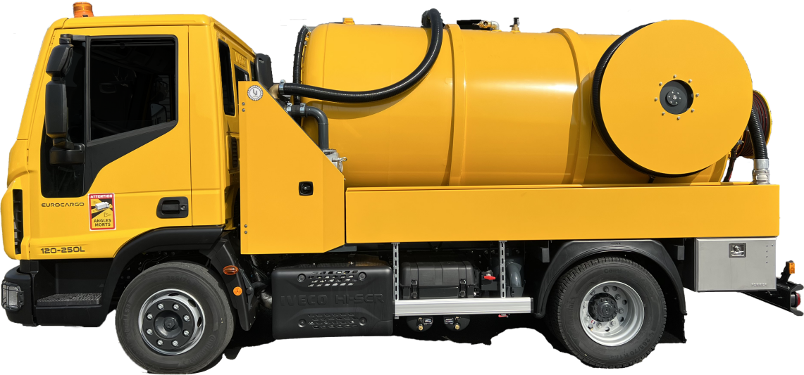 Combiné hydrocureur 12T - Débouchages grandes capacités et pompage de fosses - De 90L/min à 175 bars, à 37L/min à 400 bars - Cuve 7000L_0