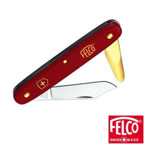 Couteau Greffoir tous usages Victorinox F3.91-10 Felco - lame biseautée en acier inoxydable - spatule en laiton pliable_0