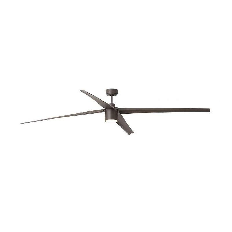 Faro barcelona Ventilateur de plafond ATTOS extra long avec lumière, 6 vitesses, moteur DC silencieux, télécommande, fonction inverse, acier marron_0