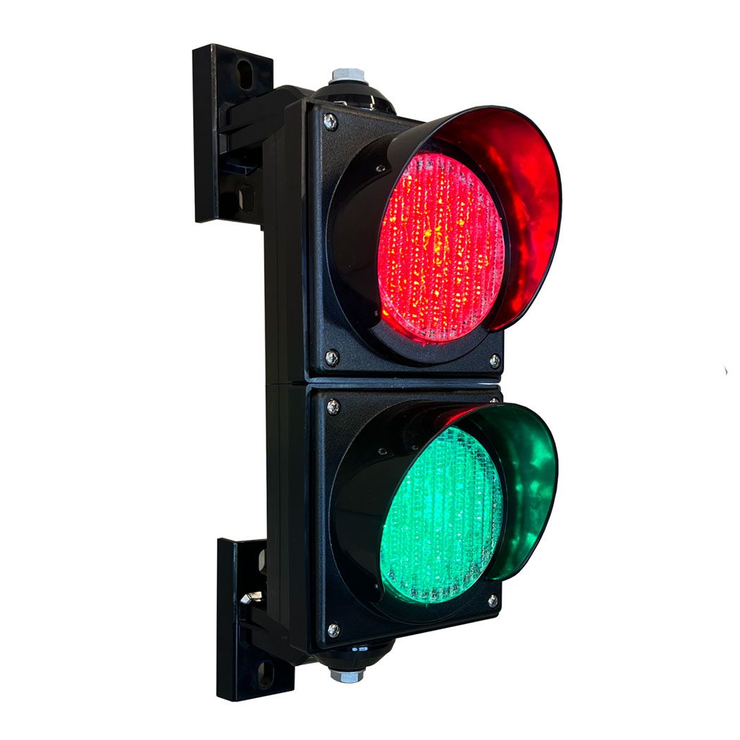 Feu bicolore rouge et vert - 100mm de diamètre - 31 LEDs haute intensité - Alimentation 12/24V ou 230V_0