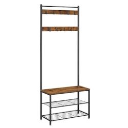 Helloshop26 - Porte manteau portant entrée 70 x 32 x 175 cm marron 12_0003794 - 3000222140659_0