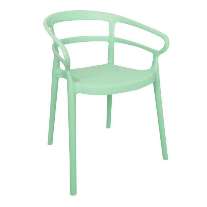 Lot de 2 fauteuils empilables, en polypropylène moulé vert menthe MATEO_0