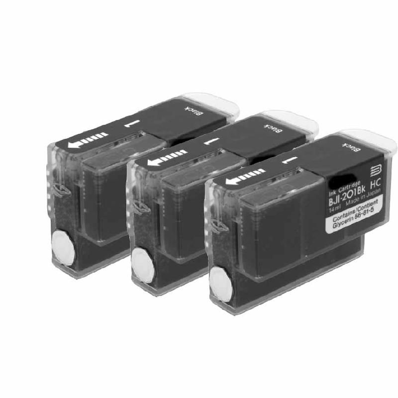 LOT DE 3 CARTOUCHES COMPATIBLE BJI 201 NOIRE