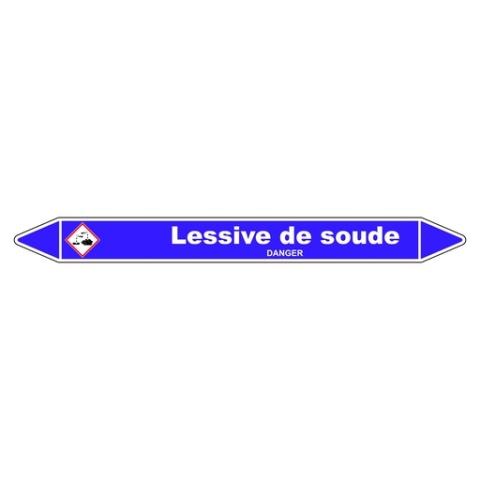LOT DE 3 - MARQUEUR - TUYAUTERIE LESSIVE DE SOUDE - VINYLE LAMINÉ 150 X 12 MM