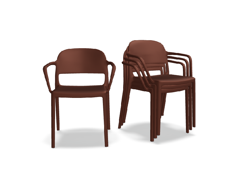 Lot de 4 chaises avec acc. BLENDY - brique_0