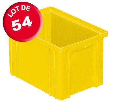 Lot de 54 caisses plastiques cp 3.6 litres jaunes_0
