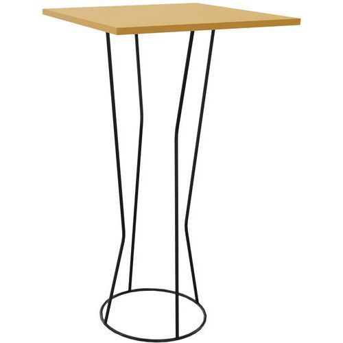 MANGE DEBOUT CYCLO 60 X 60 CM PLATEAU MIEL SUCRÉ PIÈTEMENT NOIR