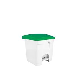 Medial International Contitop Conteneur mobile à pédale avec couvercle coloré Polypropylène Blanc-Vert 30 lt - multicolore plastique polypropylèn_0