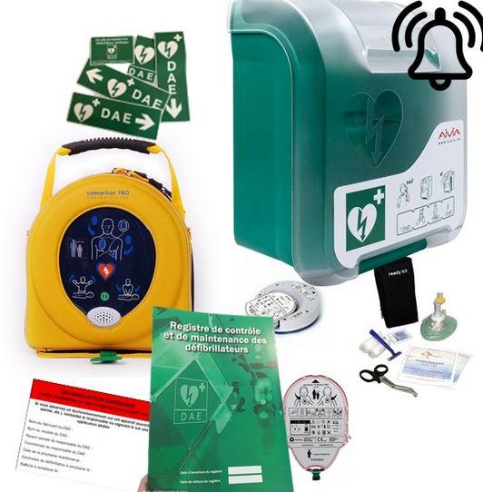 Pack défibrillateur heartsine 350p avec armoire aivia in avec alarme_0