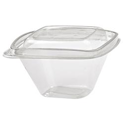 Packnwood FHC - 100Pcs - Pot Deli carré PET transparent avec couvercle - 128x128x70mm 375ml - transparent plastique 210DELICAR12_0