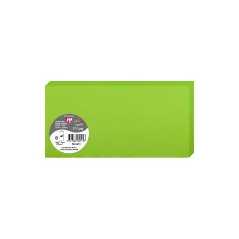 PAQUET DE 25 CARTES PLIÉES POLLEN 106X213MM 210G/M² - VERT MENTHE