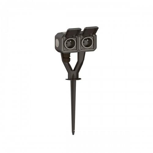 PIQUET DE JARDIN AVEC 2 PRISES 2P+T PRÉCÂBLÉES - ÉTANCHE - PLEXO LEGRAND