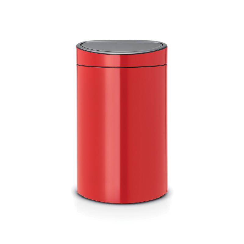 POUBELLE TOUCH BIN DEMI LUNE 40 L ROUGE BRABANTIA