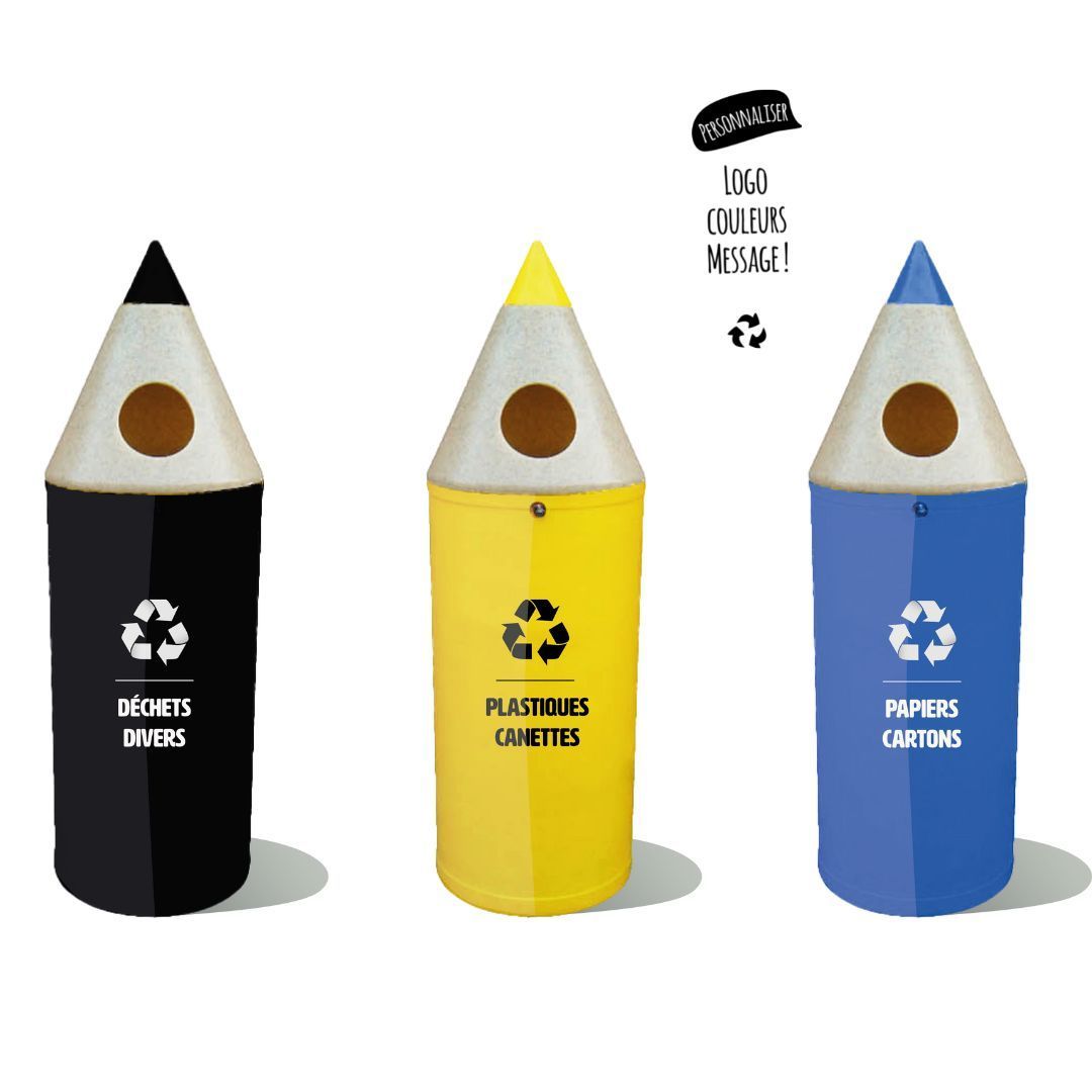 Poubelles de tri sélectif - modèle crayon - 3 flux (42 L ou 52 L)_0