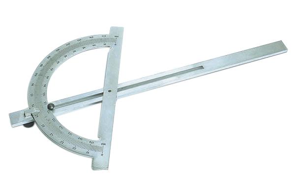 Rapporteur d'angle en inox 200 mm - mesures de 10° à 170° - règle coulissante avec vis de blocage_0