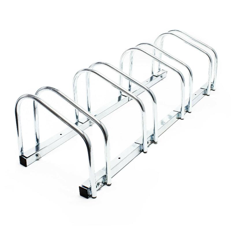 Râtelier au sol pour 4 vélos - 95 cm - Acier galvanisé - Compatible tous types de vélos_0