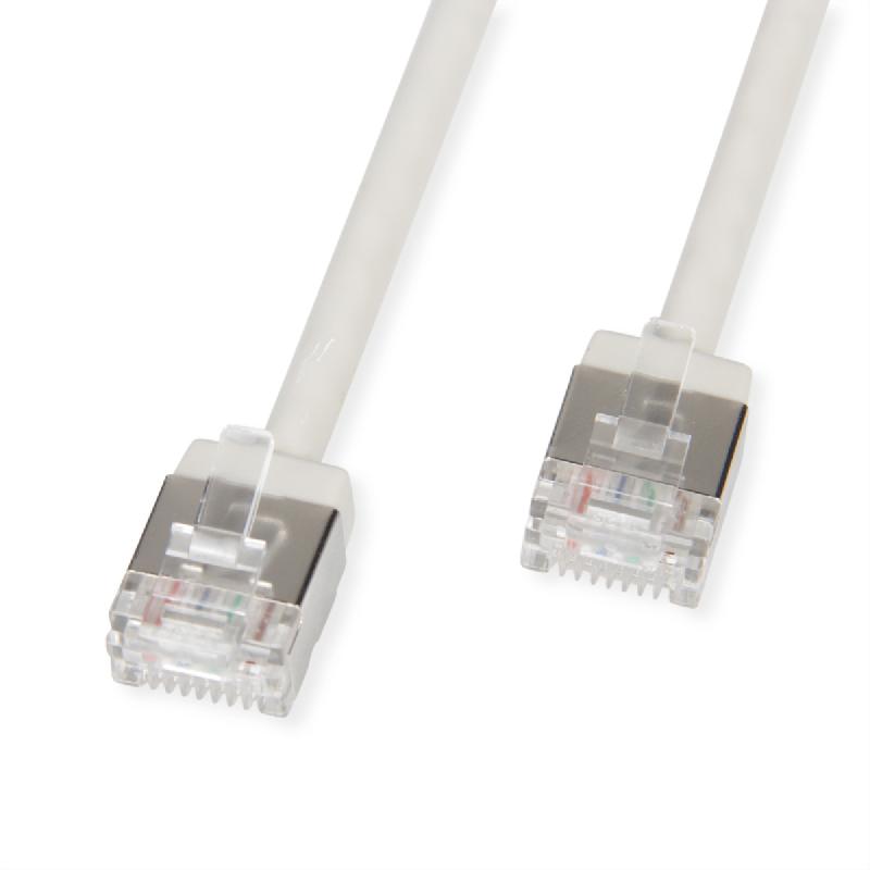 ROLINE Cordon DataCenter U/FTP Cat.6A (Classe EA), LSOH, slim, pour chemins très courts, gris, 1,5 m_0