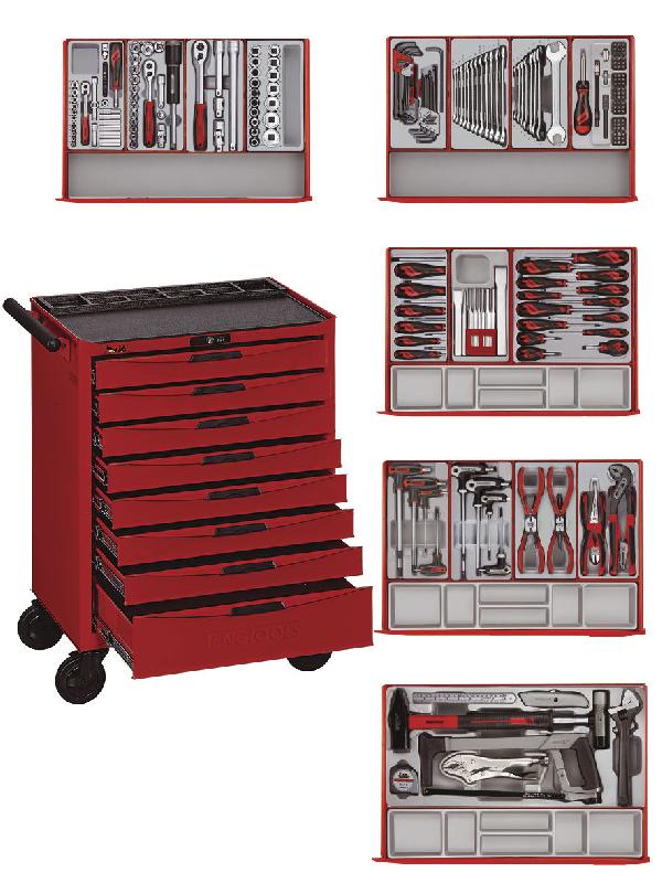 Servante rouge mini master set 8 tiroirs Teng Tools TCMM259N8_0