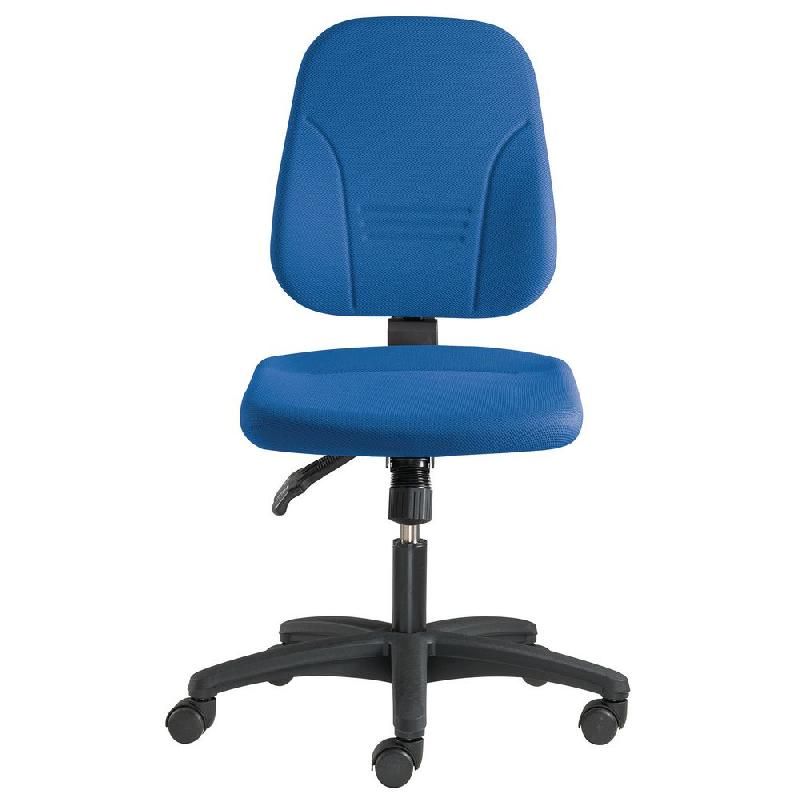 SIÈGE DE BUREAU ERGOMAX TISSU REMBOURRÉ HAUTEUR AJUSTABLE À ROULETTES HAUTEUR DOSSIER 50 CM BLEU