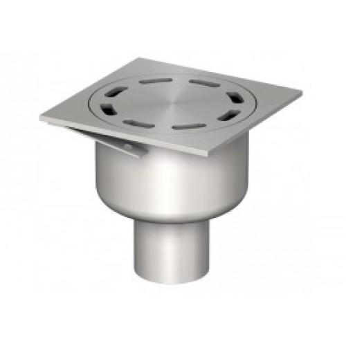 SIPHON INOX - COUVERTURE BRILLANTE - SHOWERDRAIN EKO 100X100MM INOX 304 / VERTICALE ACO