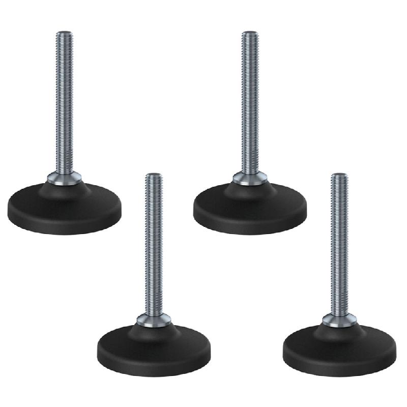 Pied de nivellement en inox M12x100 avec base en plastique de 80mm 1000kg - Lot de 4_0