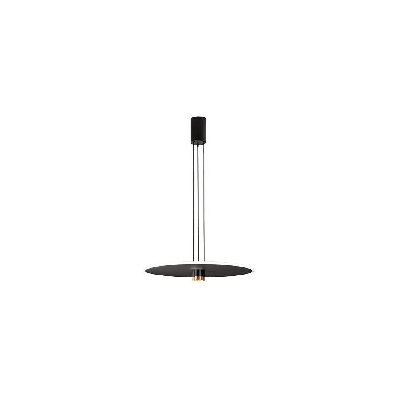 Suspension LED 50 W, design moderne, métal noir mat et or brossé, diffuseur satiné, intensité variable, diamètre 70 cm - Perenz - multicolore 826_0