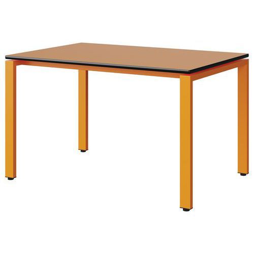 TABLE MALIBU 120X80 T5 SOUDÉ ST ORANGE U340/NOIR ORANGE 1028