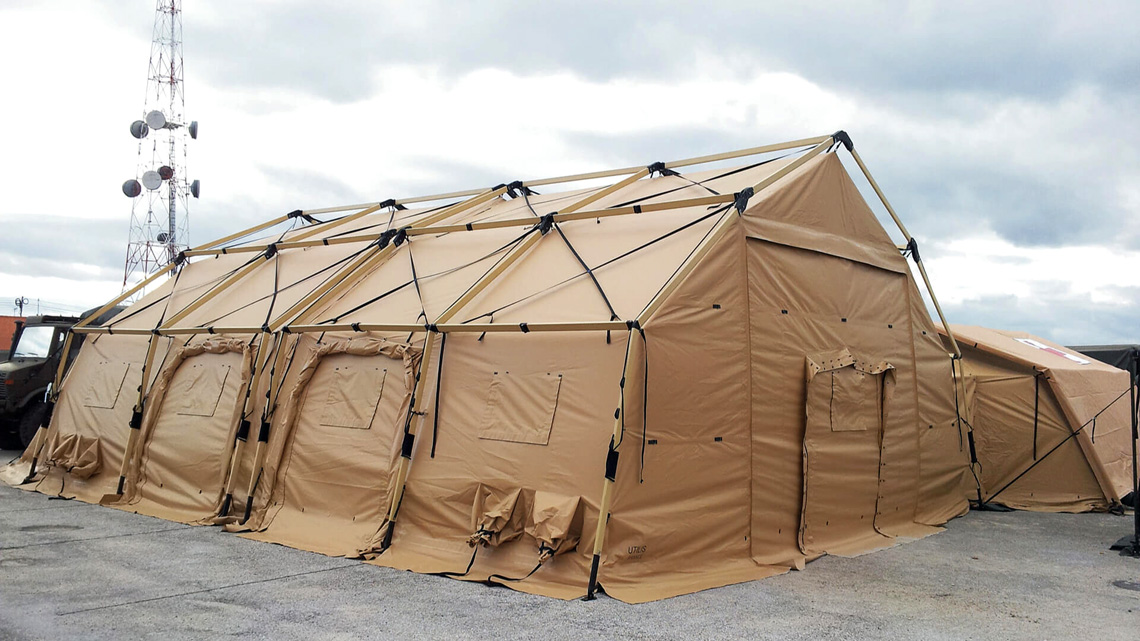 Tente militaire - tente tactique sur mesure de 8,7m et 6,8m de largeur - Utilis_0