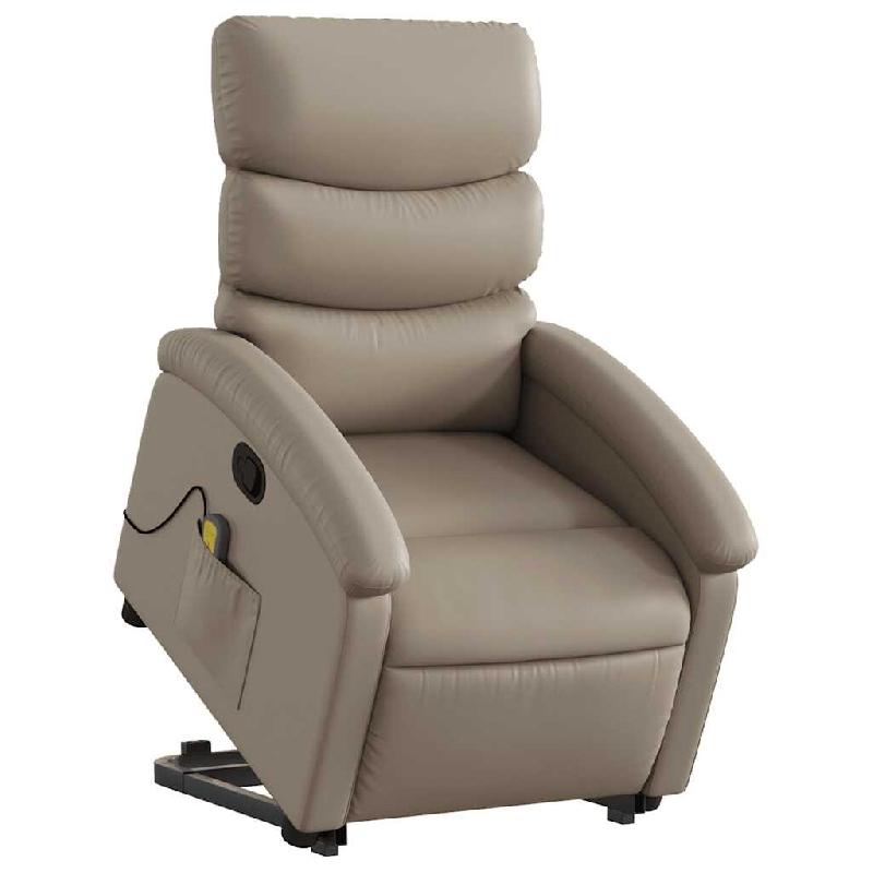 VidaXL Fauteuil inclinable de massage Cappuccino Similicuir Modèle Serdelora - 3204053_0