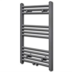 VidaXL Sèche Serviettes Eau Chaude à Rails Droits Gris 500x764 Mm - gris 141889_0