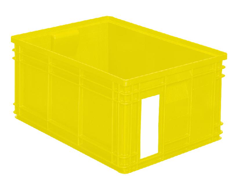 Caisse plastique 85 litres jaune_0