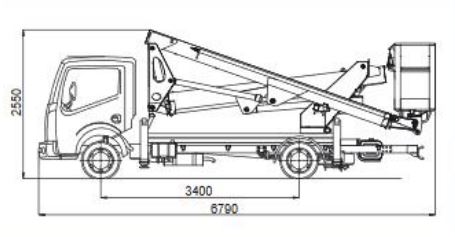 Camion nacelle Multitel HX190 - Hauteur de travail 19,65m - Déport maxi 9,45m - Charge utile 200kg_1