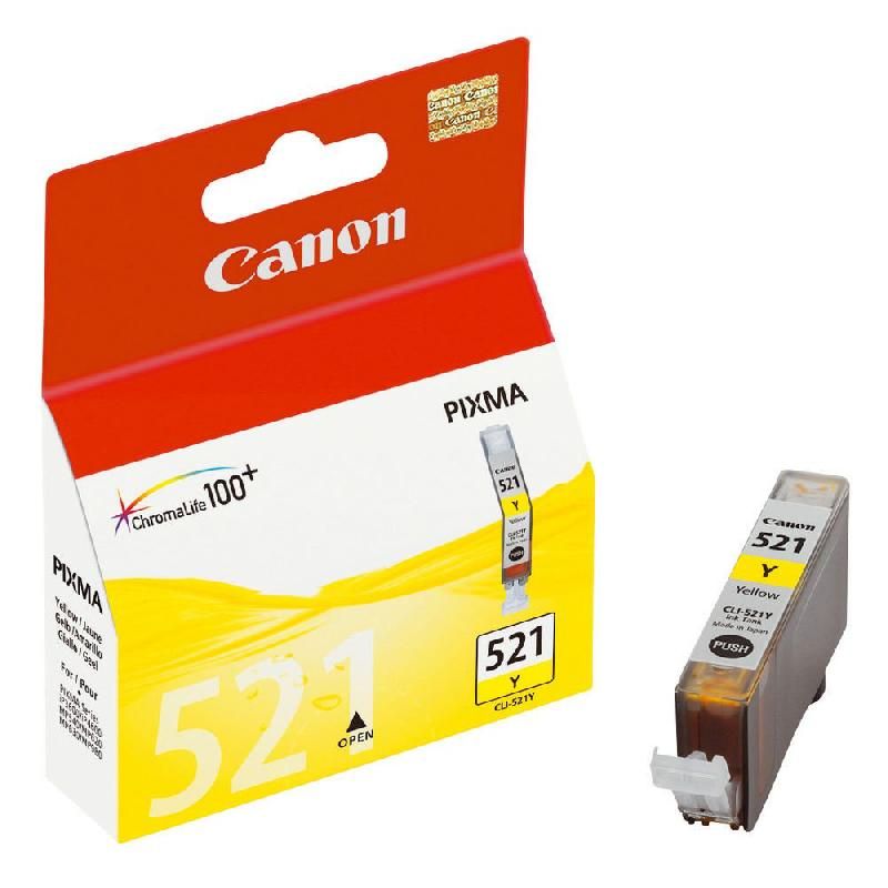 CANON CARTOUCHE D'ENCRE PIXMA CLI-521 J (2936B001) - CHROMALIFE100+ - COULEUR: JAUNE